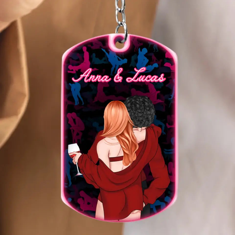 Personalized Couple Aluminum Keychain - 
Valentine's Day Gift Idea For Couple/Him/Her - Love Is A Relationship Where No One Wears The Pants