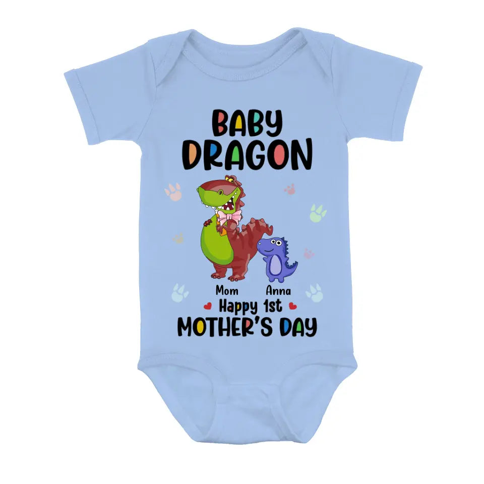 Personalized Dragon Shirt/Baby Onesie - Gift Idea For Mother's Day - Happy 1st Mother's Day