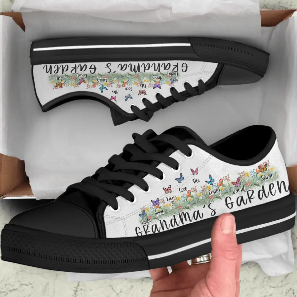Personalized Grandma Sneakers - Up to 8 Butterflies - Gift Idea For Grandma - Grandma's Garden