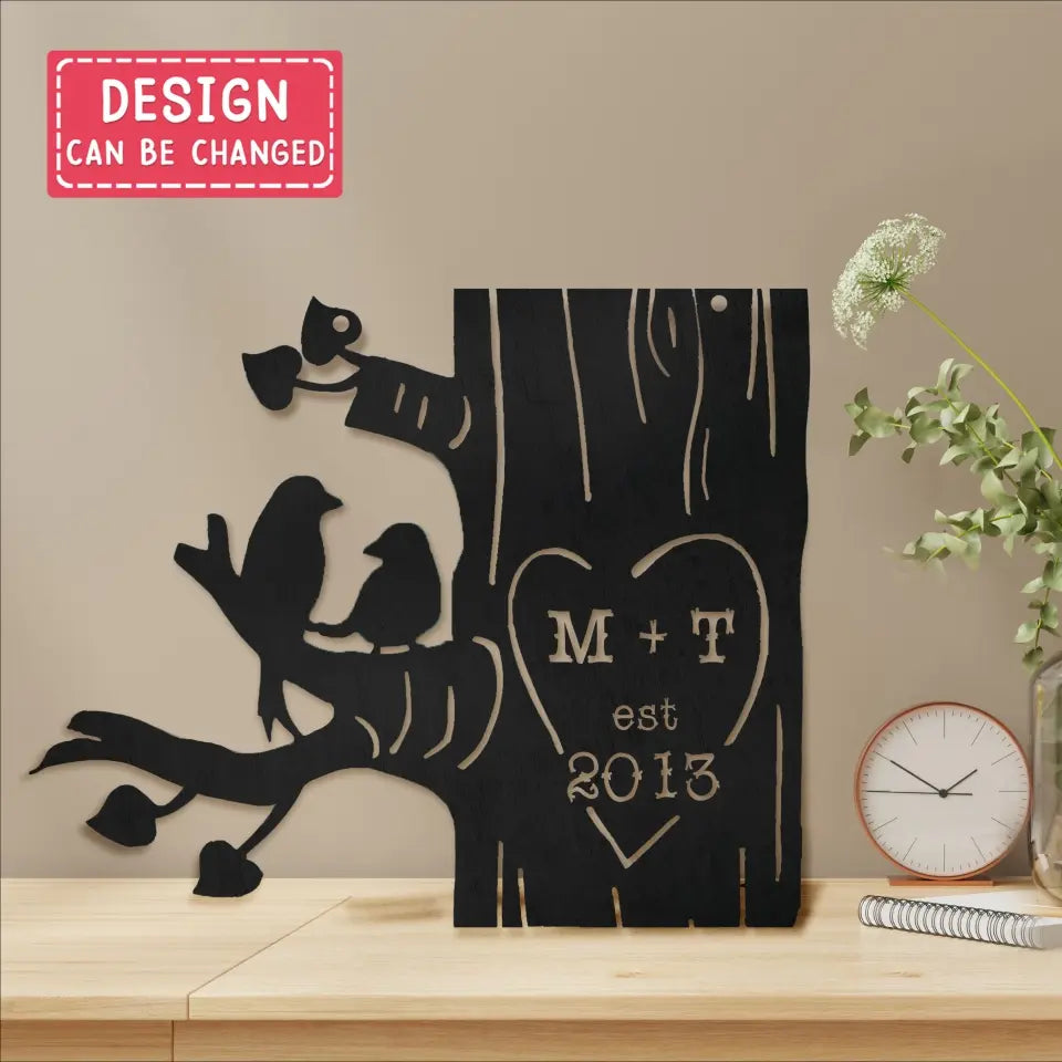 Personalized Couple/Family Metal Sign - Couple/Parents With Up to 4 Kids - Gift For Couple