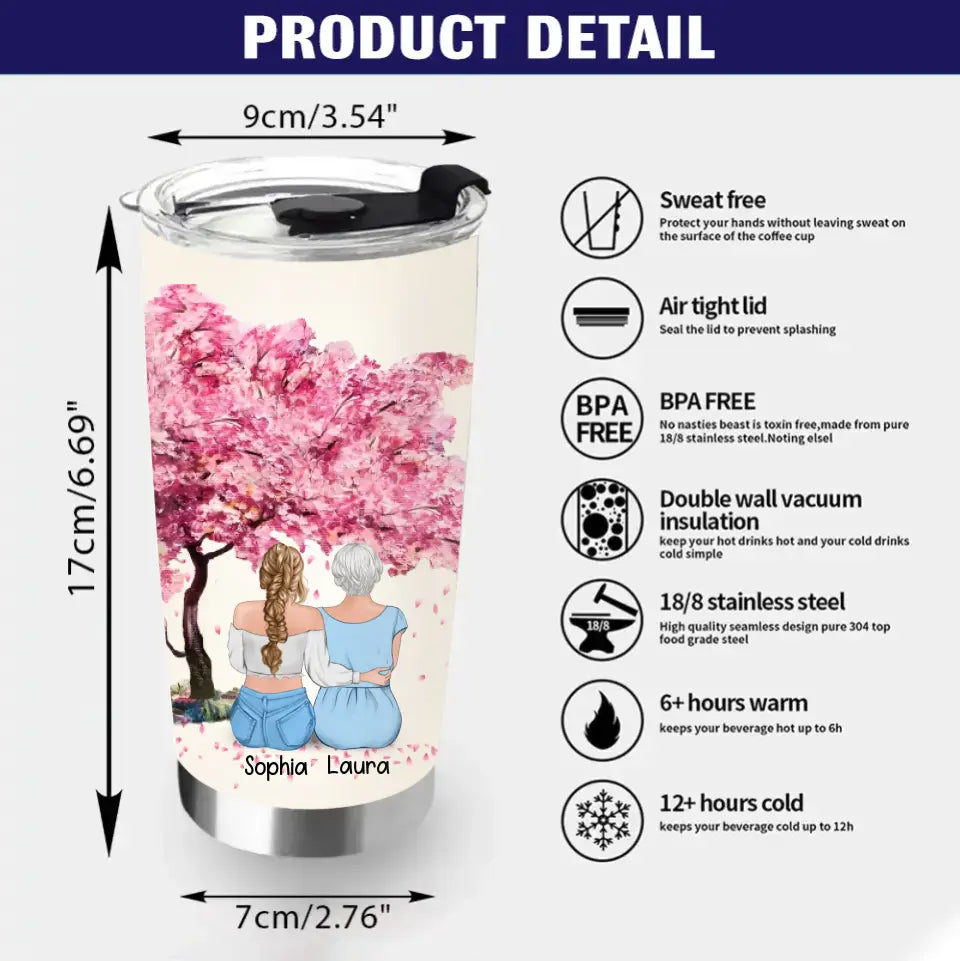 Personalized Mom & Daughter Tumbler - Mother's Day Gift Idea From Daughter - The Love Between A Mother And Daughters Is Forever
