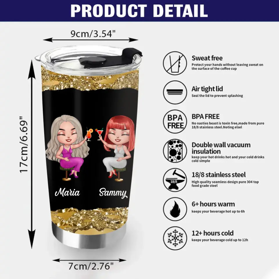 Personalized Besties Tumbler - Gift Idea For Friends/Sisters/Besties - Best Bitches