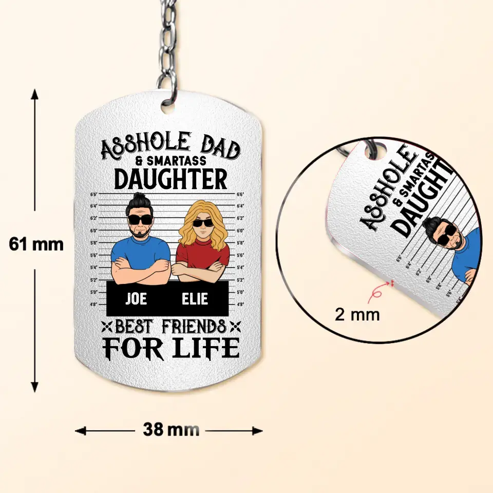Personalized Dad/Mom And Daughter/Son Aluminum Keychain - Gift Idea For Father's Day/Mother's Day