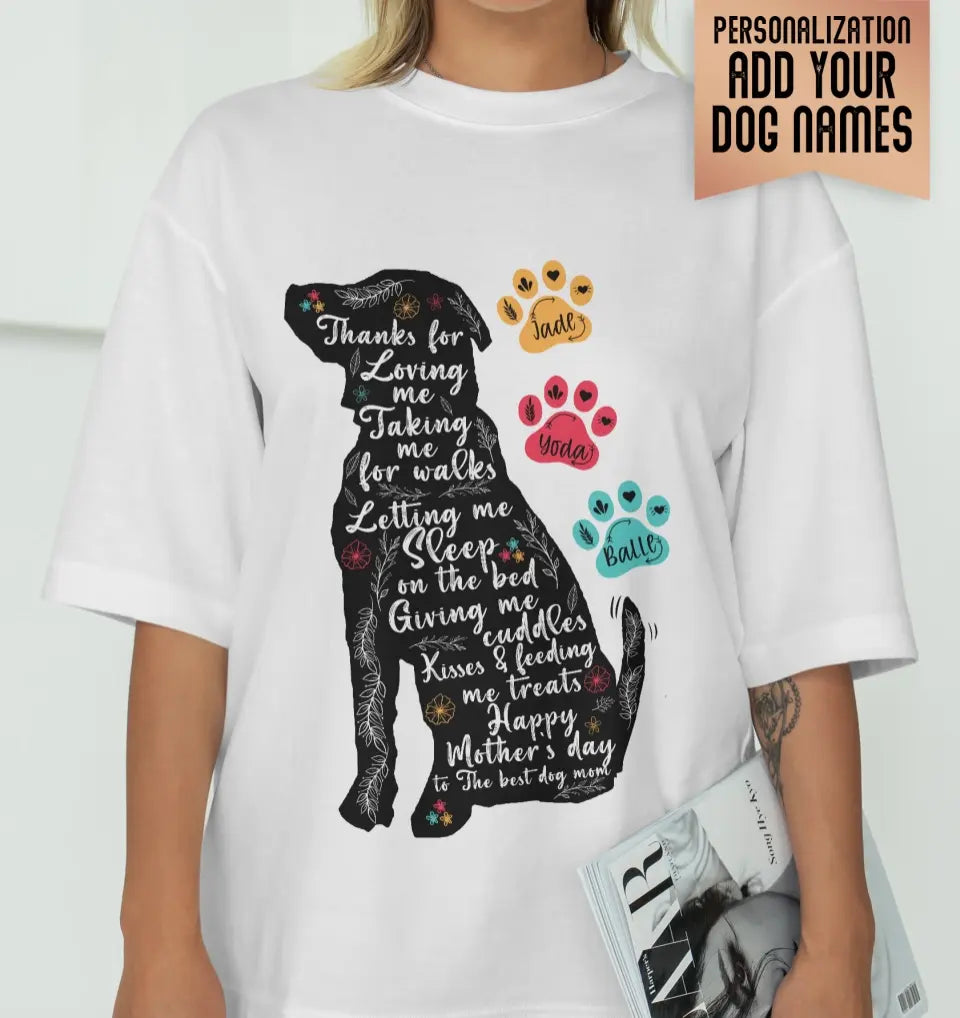 Personalized Dog Mom Shirt/Hoodie - Up to 7 Dogs - Gift Idea For Dog Lover/Mother's Day - Life Is Better With Dogs Around
