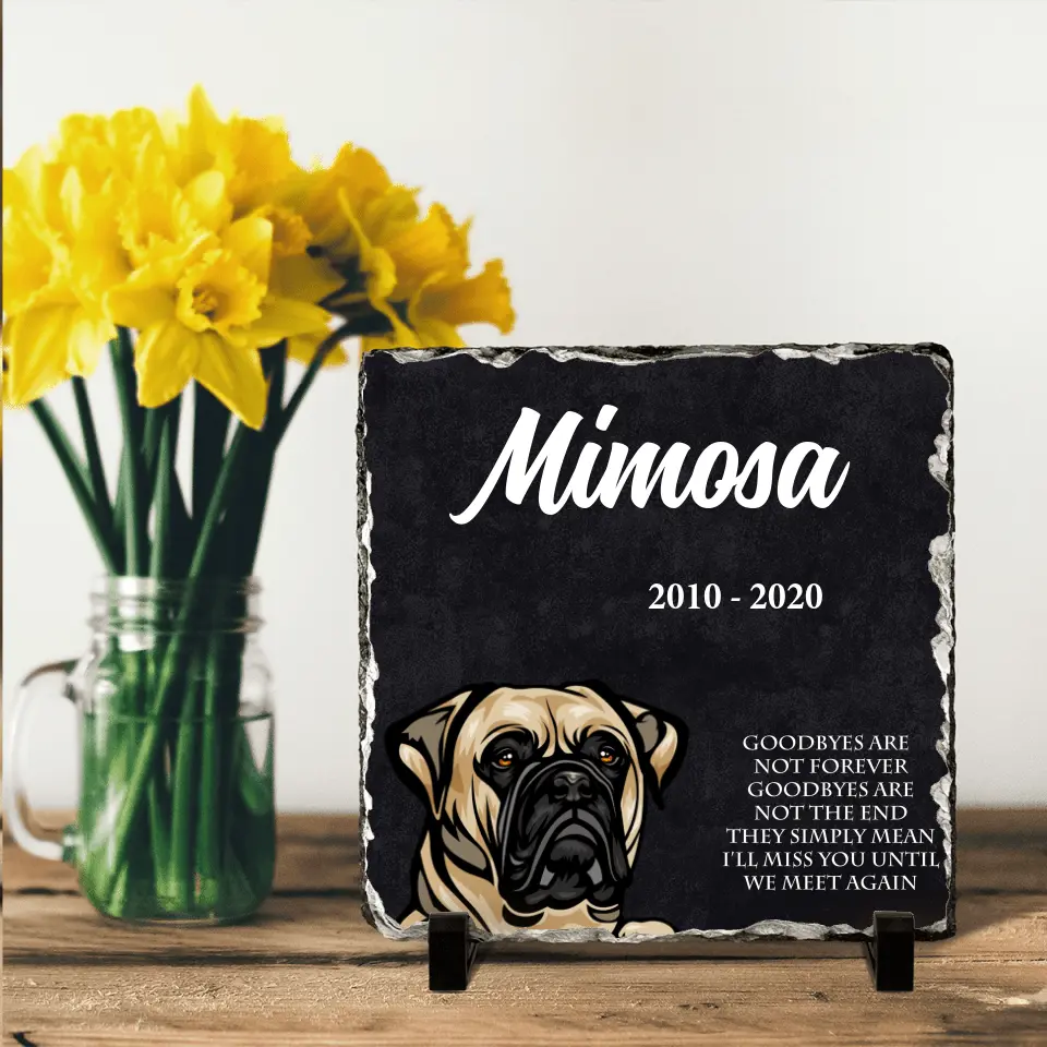 Personalized Memorial Dog Square Lithograph - Memorial Gift Idea For Dog Lovers - Goodbyes Are Not Forever