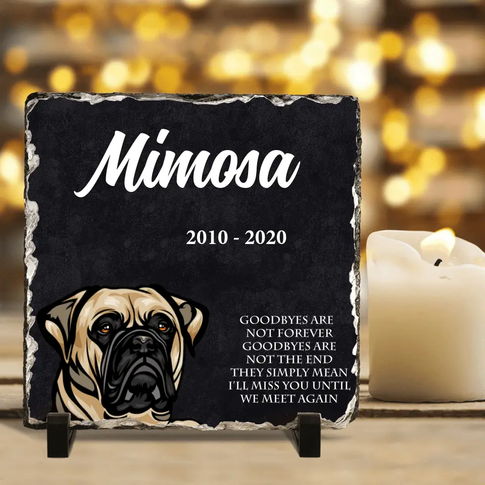 Personalized Memorial Dog Square Lithograph - Memorial Gift Idea For Dog Lovers - Goodbyes Are Not Forever