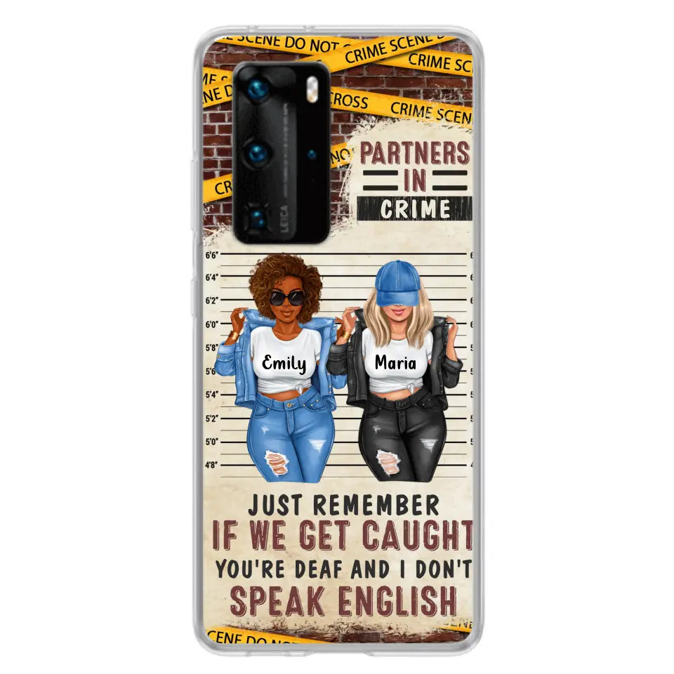 Personalized Bestie Phone Case - Gift Idea For Bestie/Sister - Up to 3 Girls - Partners In Crime - Case For Oppo/Xiaomi/Huawei