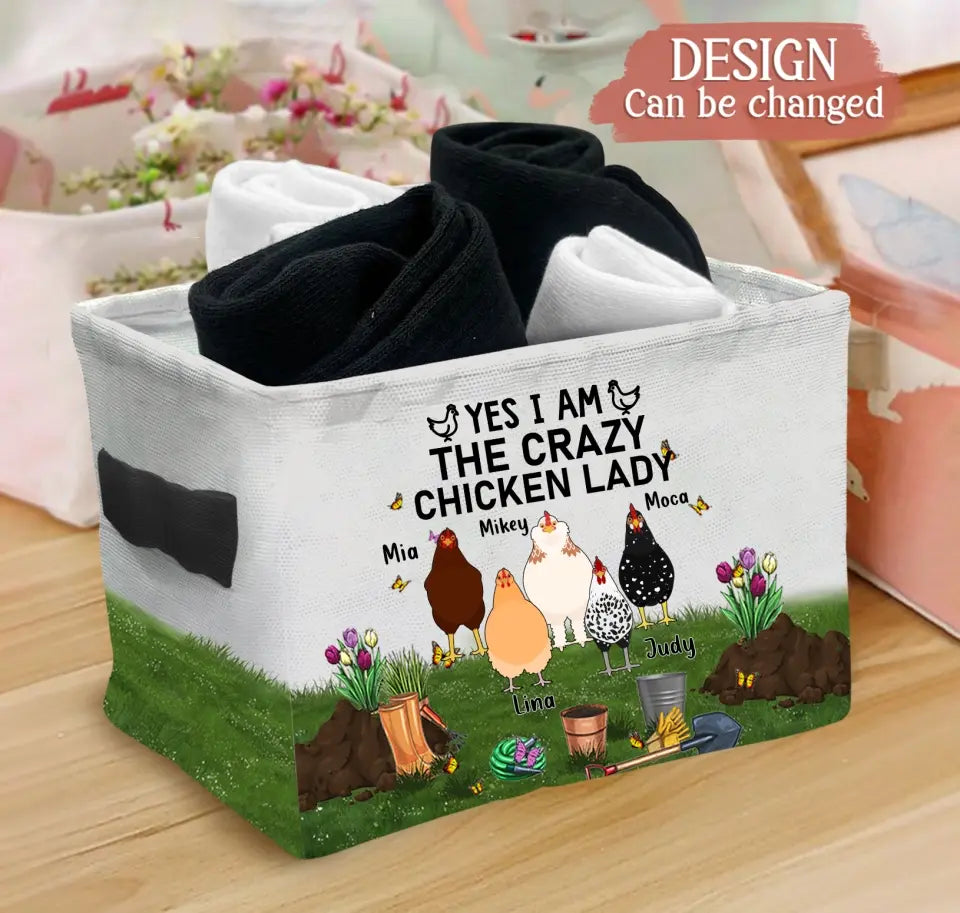 Personalized Chicken Storage Box - Up to 9 Chickens - Best Gift For Chicken Lovers - I Just Want To Work In My Garden And Hang Out With My Chickens