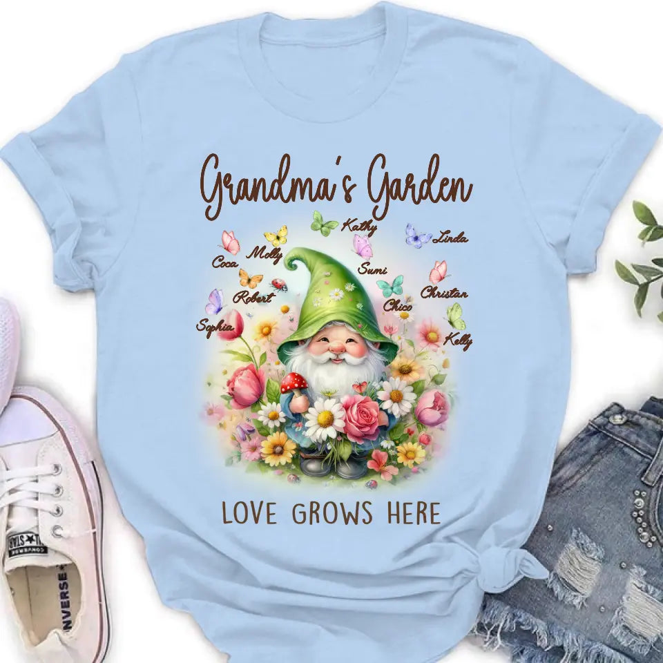 Personalized Grandma's Garden Shirt/Hoodie - Mother's Day Gift Idea For Grandma/Mother - Grandma's Garden