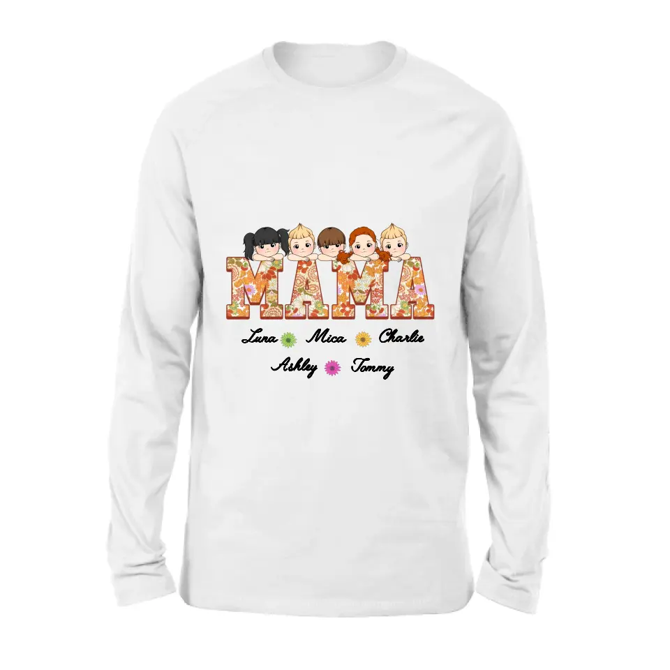 Personalized Floral Mama Shirt/Hoodie - Up to 5 Kids - Mother's Day Gift Idea for Mom/Grandma - Mama