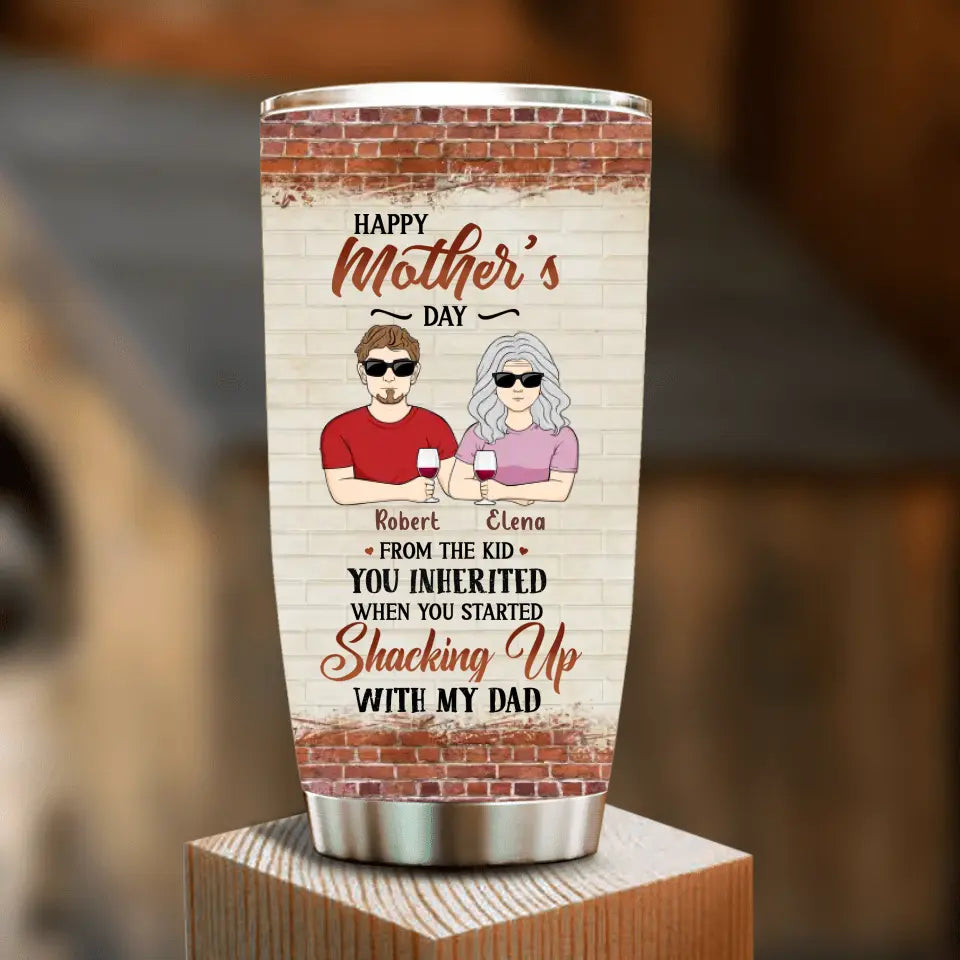 Personalized Stepped Up Mom Tumbler - Best Gift For Mother's Day From Children - Up to 3 Children - Happy Mother's Day From Kids