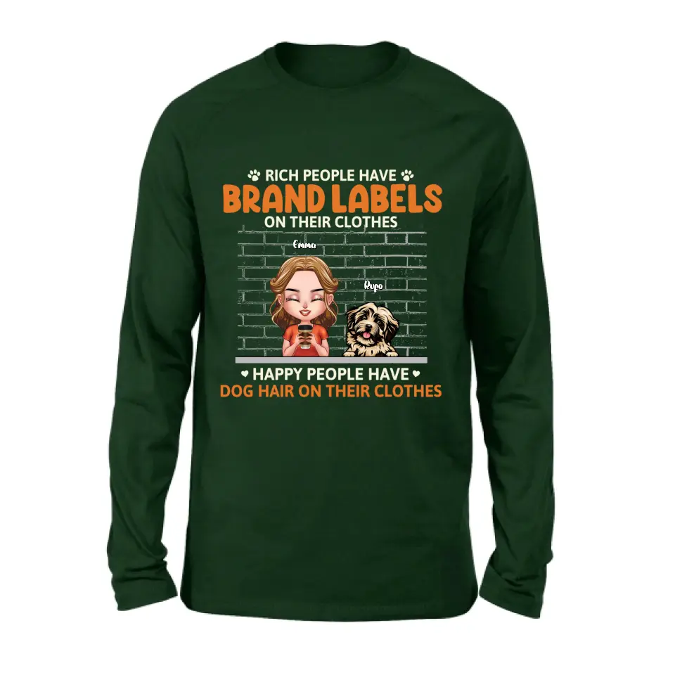 Personalized Dog Mom Shirt/Hoodie - Up to 3 Dogs - Gift Idea For Dog Lover - Happy People Have Dog Hair On Their Clothes