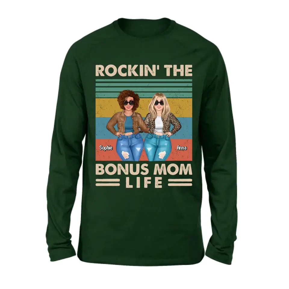 Personalized Bonus Mom Shirt/Hoodie - Gift Idea For Mother's Day - Rockin' The Bonus Mom Life