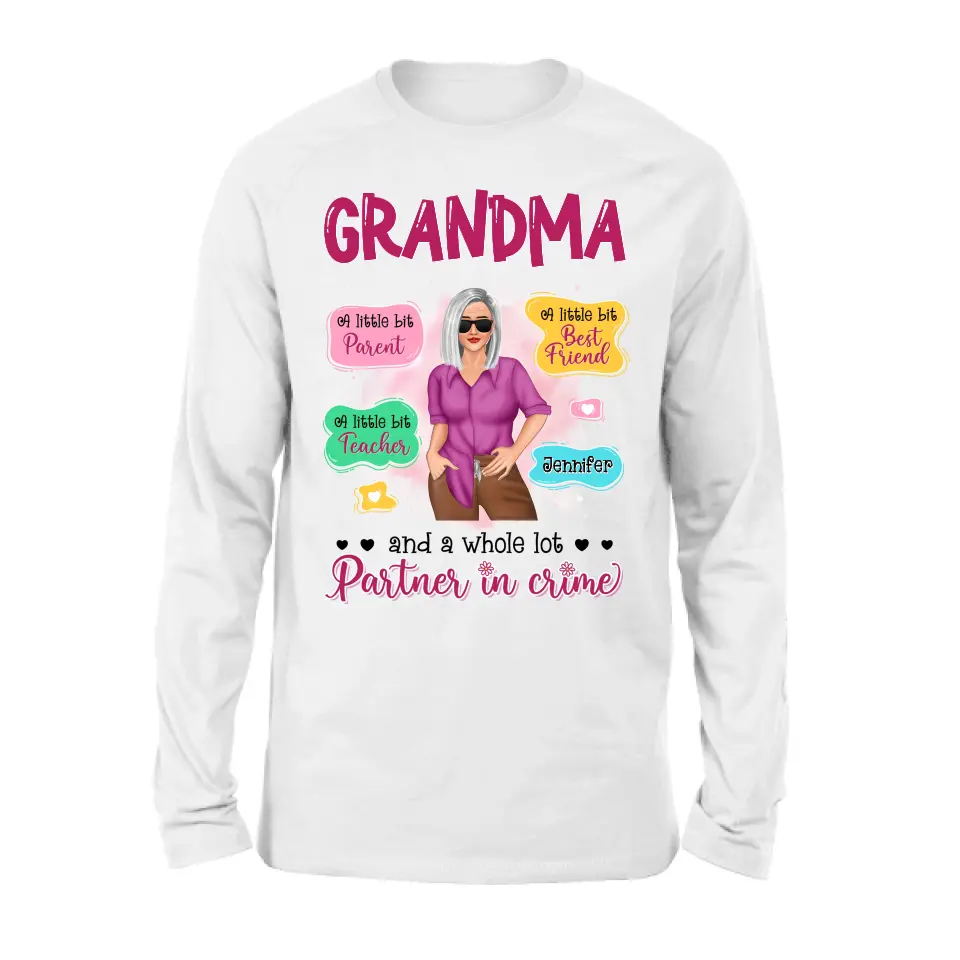 Personalized Grandma Mom Shirt - Mother's Day Gift Idea for Mom/Grandma - Partner In Crime