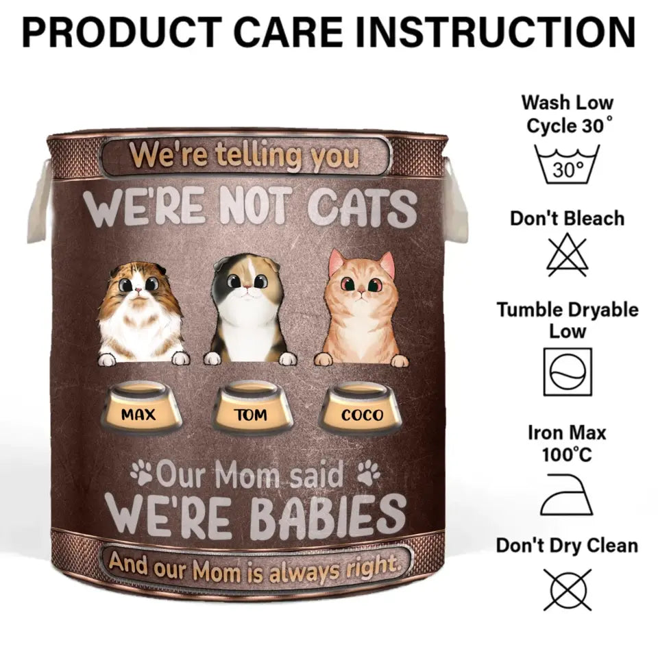 Personalized Pet Laundry Basket - Up to 10 Dogs/Cats - Gift Idea For Dog/Cat Lover - I'm Telling You I'm Not A Cat My Mom Said