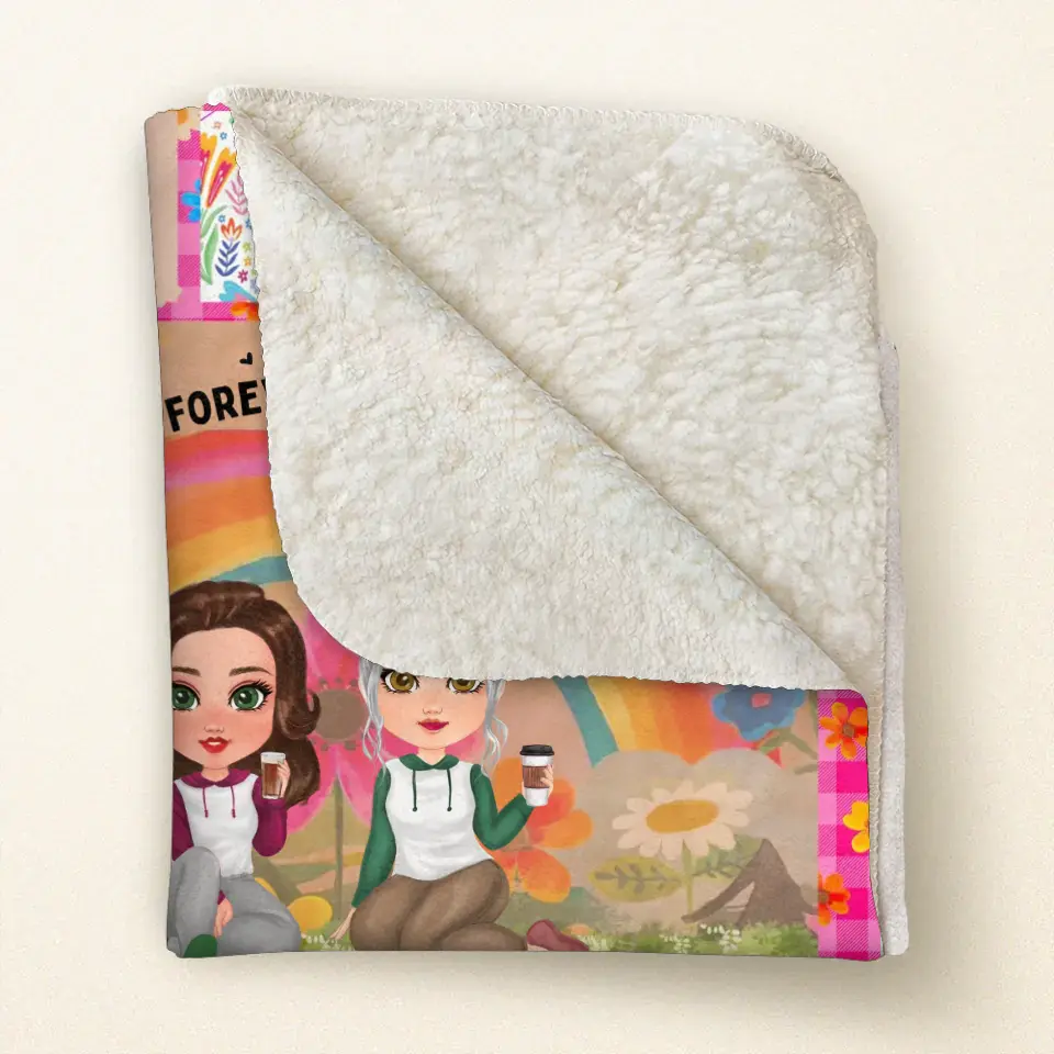 Personalized Mom & Daughter Quilt/Fleece Throw Blanket - Mother's Day Gift Idea To Mom - Mother & Daughter Forever Linked Together