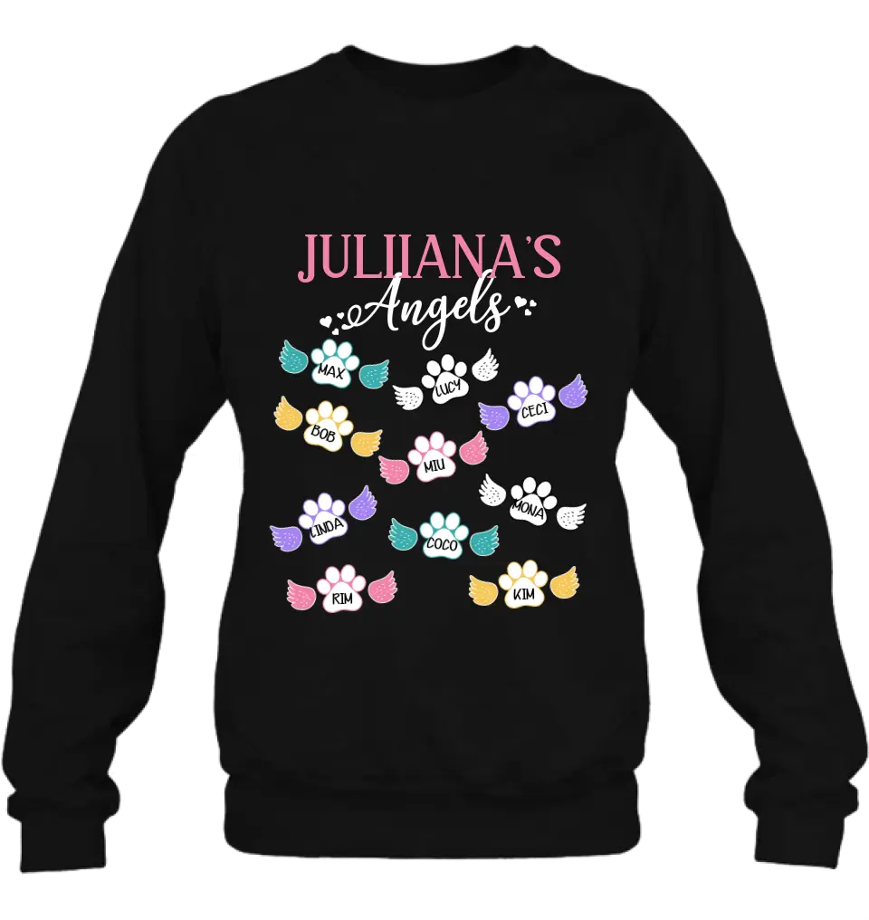Personalized Angels Shirt/Hoodie - Up to 10 Pets/Kids - Mother's Day Gift Idea