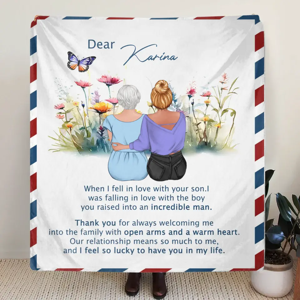 Personalized Mom & Daughter Quilt/Fleece Throw Blanket - Mother's Day Gift Idea To Mom - I Feel So Lucky To Have You In My Life