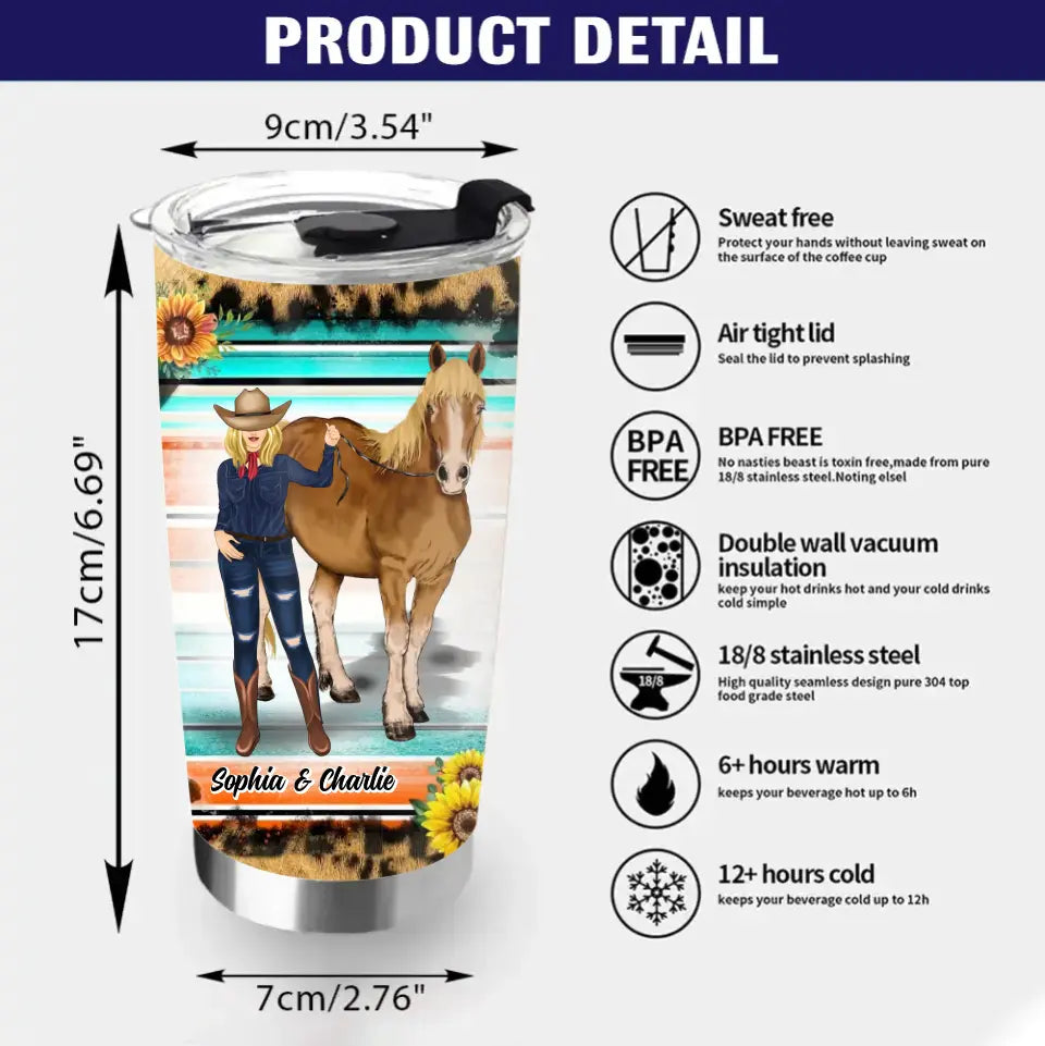 Personalized Horse Girl Tumbler - Gift Idea For Horse Lover - You Are My Best Friend