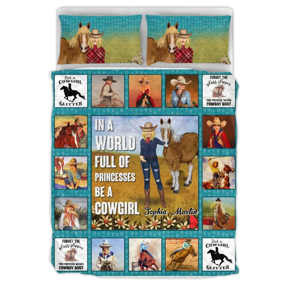Personalized Horse Girl Quilt Bed Sets - Gift Idea For Girl/Horse Lovers - Be A Cowgirl