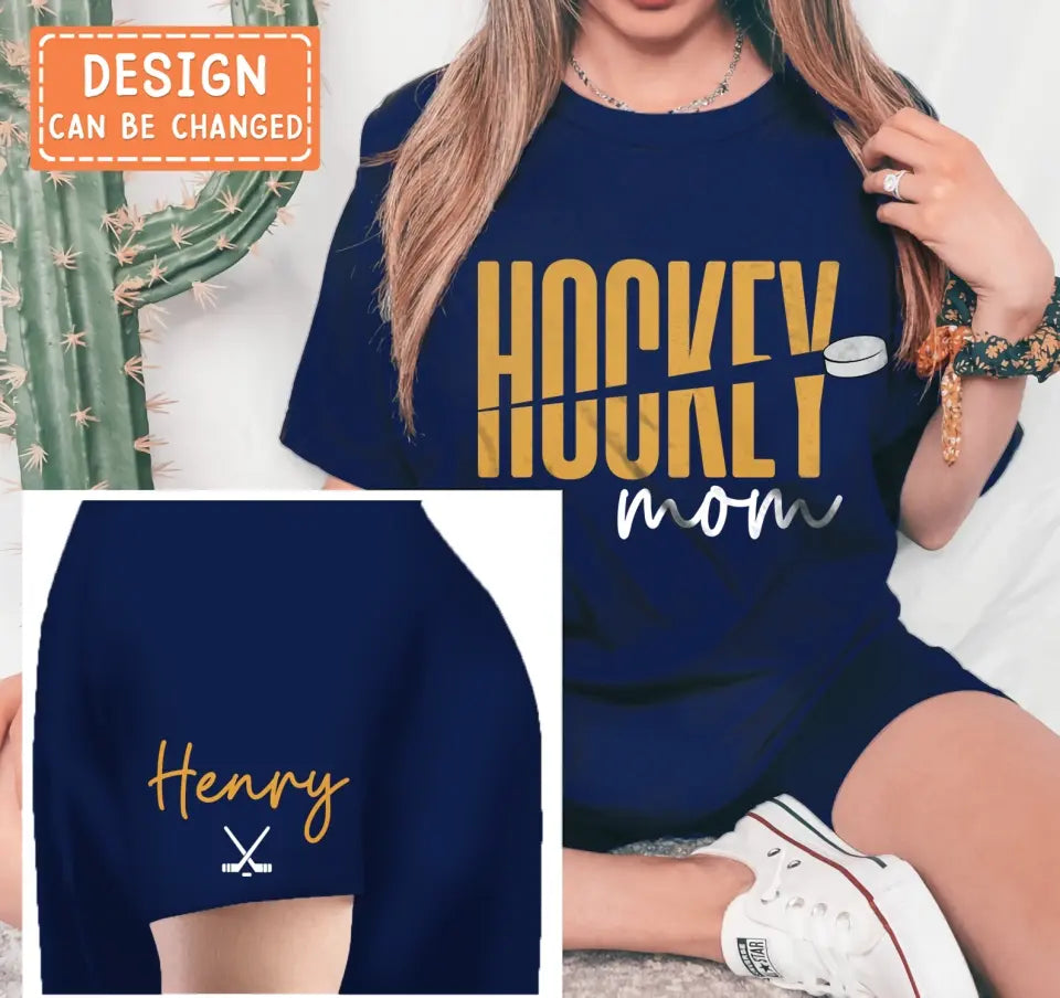 Personalized Hockey Mom AOP T-Shirt - Mother's Day Gift Idea for Mom/Grandma
