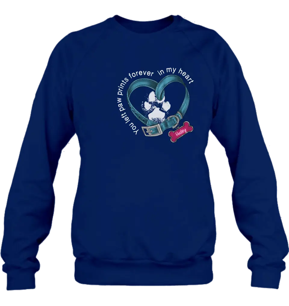 Personalized Dog T-shirt/Hoodie - Memorial Gift Idea For Dog Lover/Mother's Day/Father's Day - You Left Paw Prints Forever In My Heart