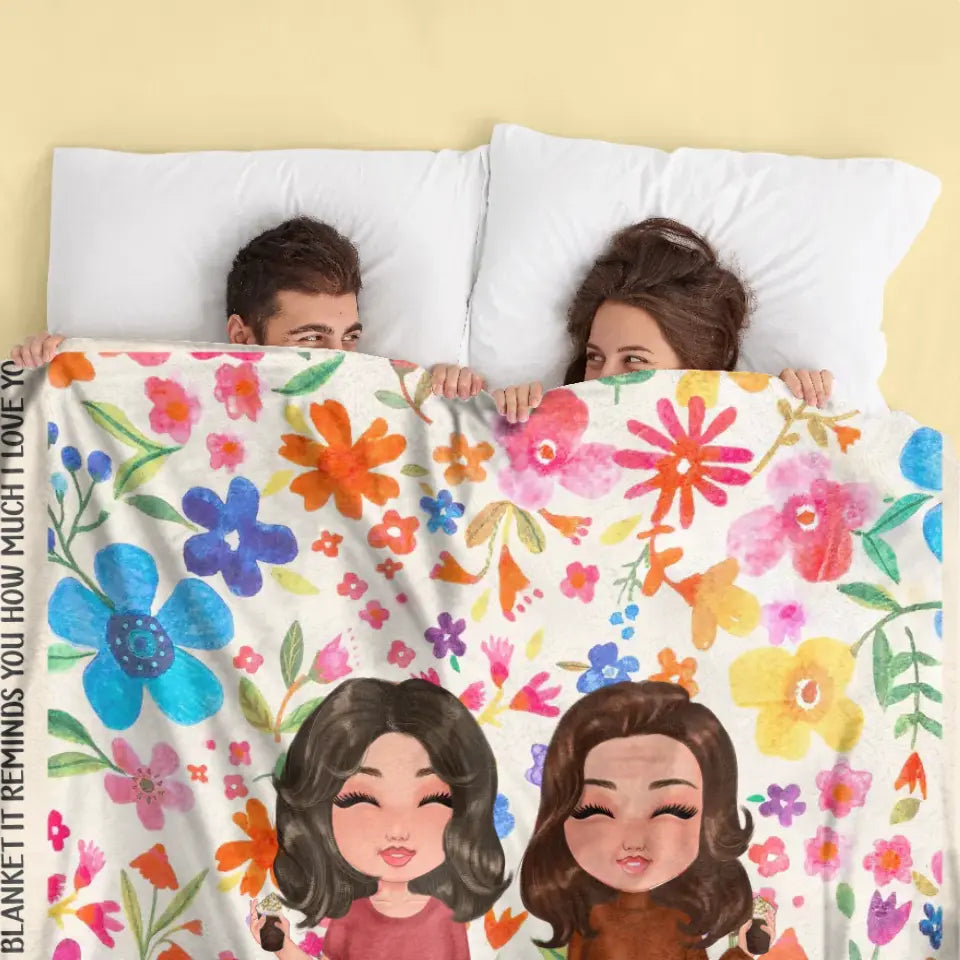 Personalized Mom & Daughter Quilt/Fleece Throw Blanket - Mother's Day Gift Idea To Mom - We Love You