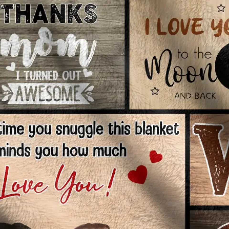 Personalized Mom & Daughter Quilt/Fleece Throw Blanket - Mother's Day Gift Idea To Mom - Thanks Mom It Turned Out Awesome