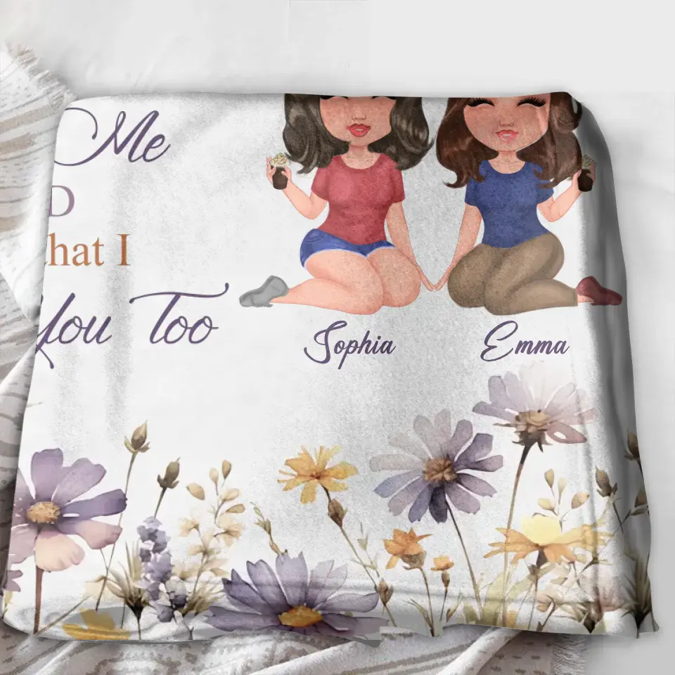 Personalized Mom & Daughter Quilt/Fleece Throw Blanket - Mother's Day Gift Idea For Mom - Hug This Blanket