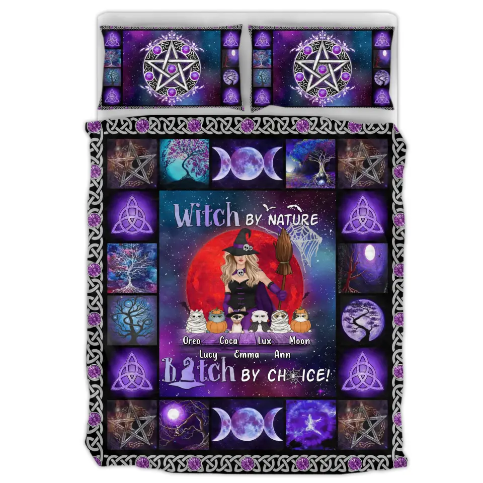Personalized Witch Quilt Bed Sets - Gift Idea For Witch Lovers/Dog/Cat Lovers - Witch By Nature