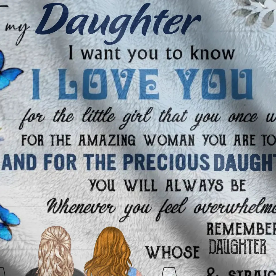 Personalized To My Daughter Quilt/Fleece Throw Blanket - Gift Idea From Mother To Daughter - You're My Sunshine