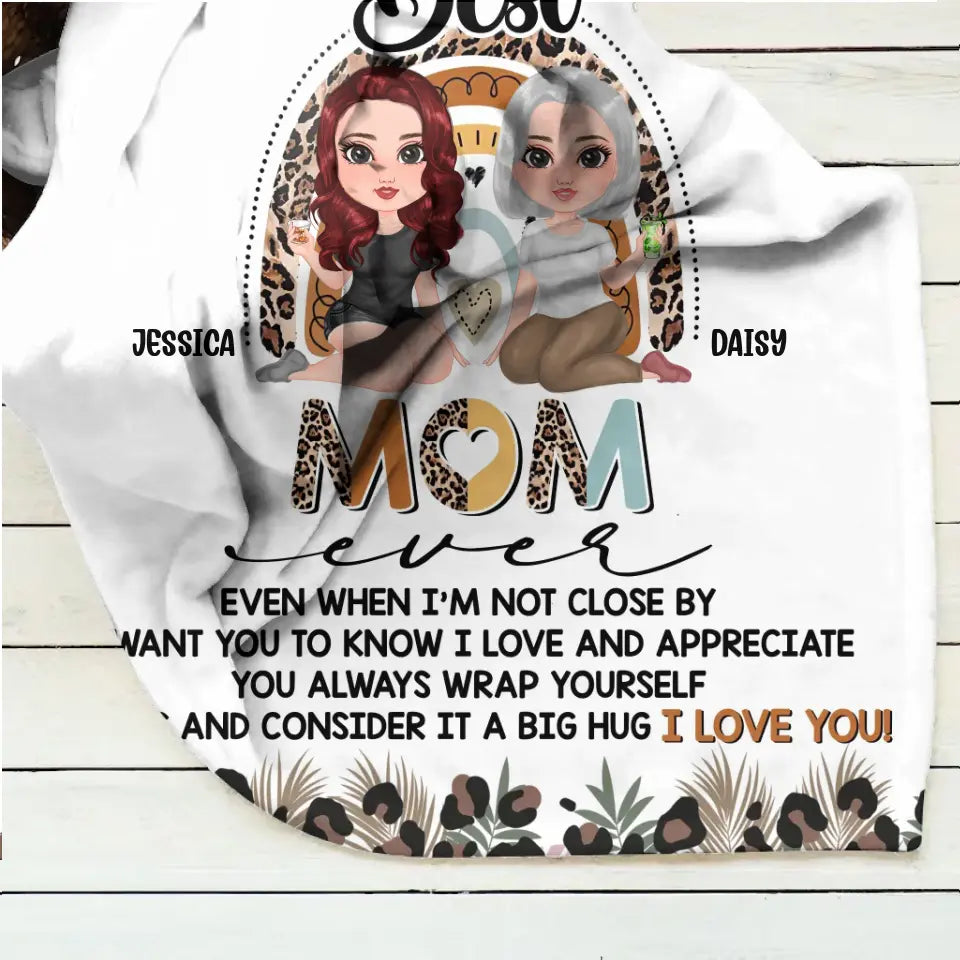 Personalized Mom Fleece Throw/Quilt Blanket - Mom with up to 3 Children - Mother's Day Gift Idea - Best Mom Ever