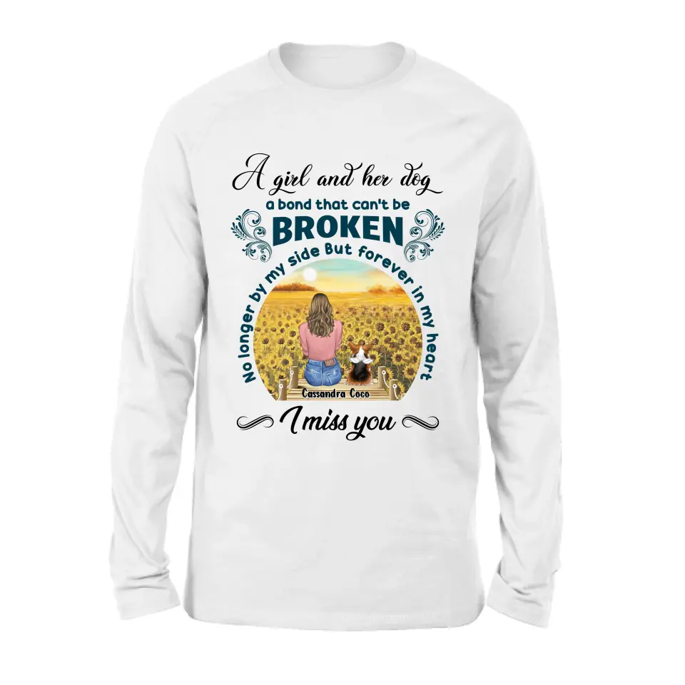 Personalized Pet Mom Shirt/Hoodie - Gift Idea For Dog/Cat Lover/Mother's Day - Up to 4 Pets - A Girl And Her Dog A Bond That Can't Be Broken