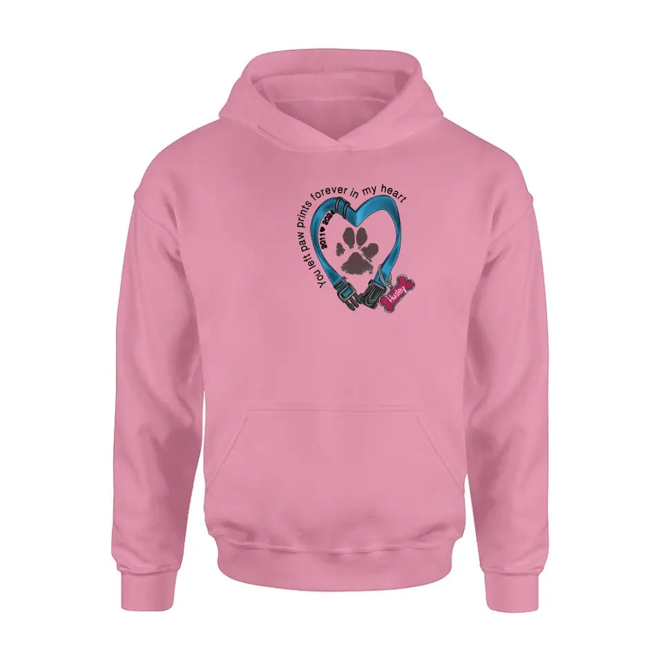 Personalized Dog Collar Rainbow Print Shirt/Hoodie - Gift Idea For Dog Lover/Mother's Day/Father's Day - The Road To My Heart Is Paved With Paw Prints