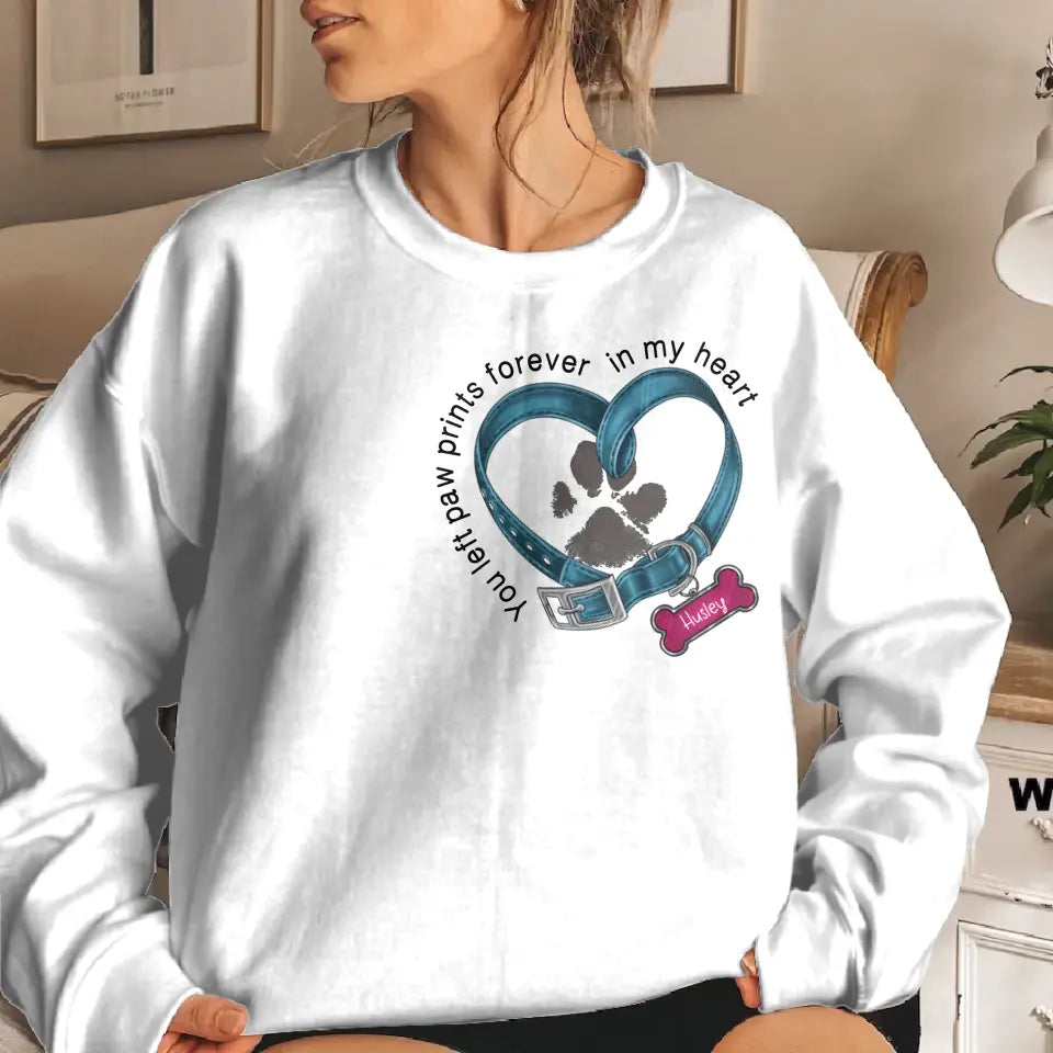 Personalized Dog Sweater - Gift Idea For Dog Lover/Mother's Day/Father's Day - You Left Paw Prints Forever In My Heart