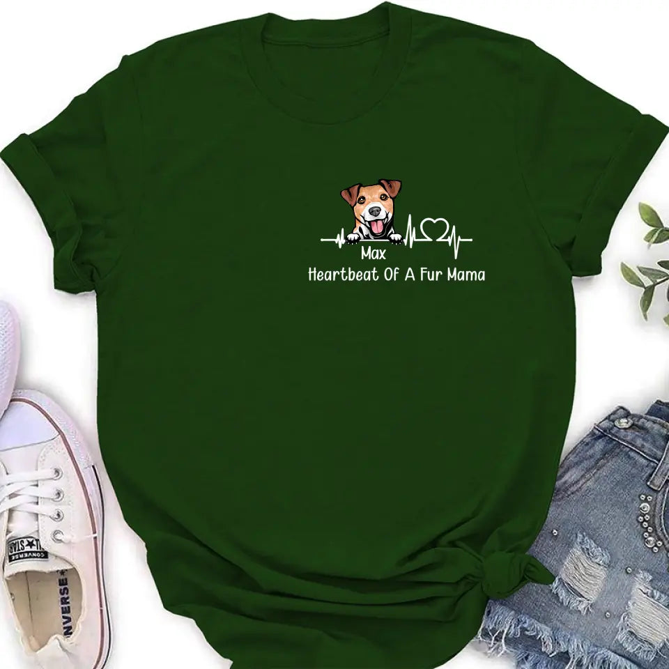 Personalized Dog Shirt/Hoodie - Gift Idea For Dog Lover/Mother's Day/Father's Day - Heartbeat Of A Fur Mama
