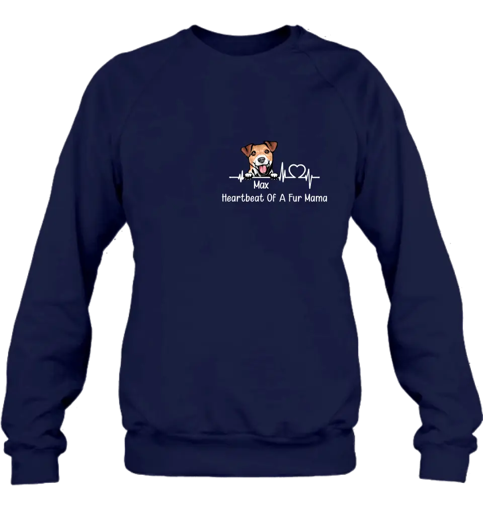 Personalized Dog Shirt/Hoodie - Gift Idea For Dog Lover/Mother's Day/Father's Day - Heartbeat Of A Fur Mama