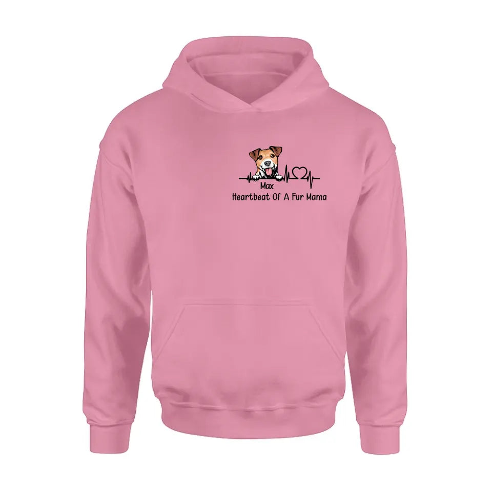 Personalized Dog Shirt/Hoodie - Gift Idea For Dog Lover/Mother's Day/Father's Day - Heartbeat Of A Fur Mama