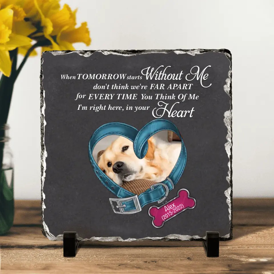 Personalized Memorial Photo Square Lithograph - Gift Idea For Pet Lover - I'm Right Here, In Your Heart