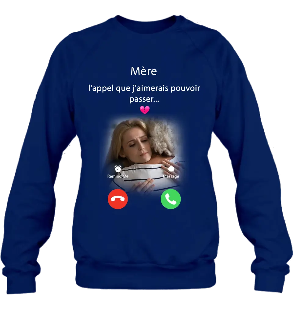 Sweat à capuche papa personnalisé - Télécharger une photo - Idée de cadeau commémoratif pour maman/papa - L'appel que j'aimerais pouvoir faire