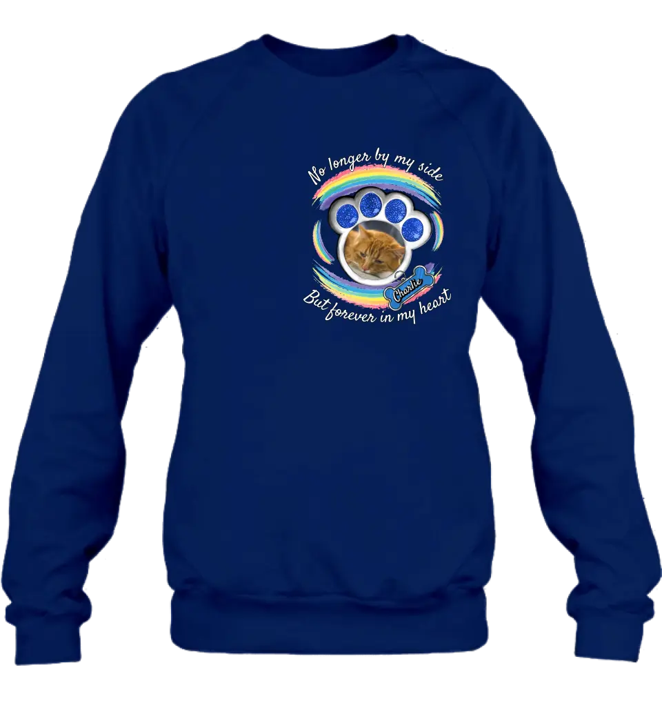 Personalized Memorial Pet Photo Shirt/Hoodie - Upload Photo - Gift Idea For Cat/Dog Lover/Mother's Day/Father's Day - No Longer By My Side But Forever In My Heart