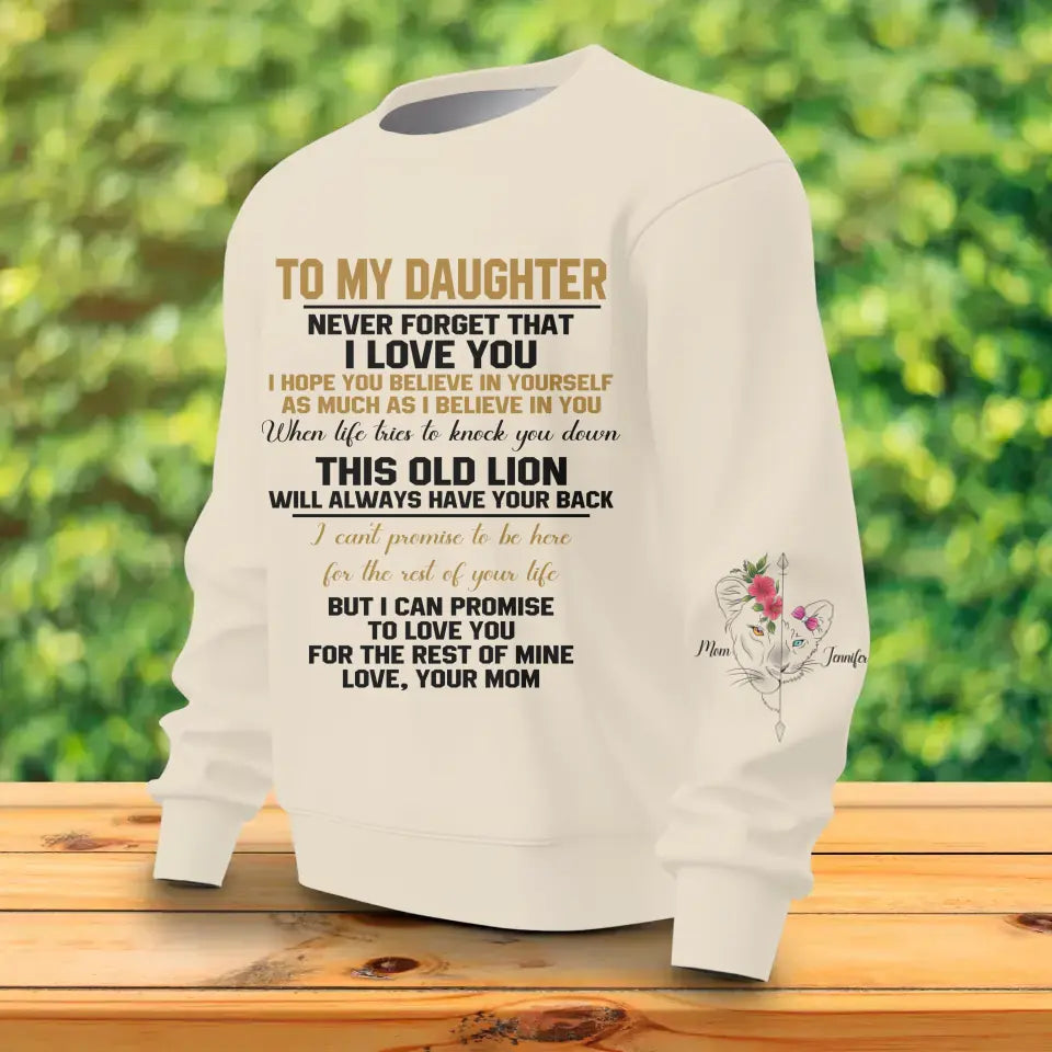 Personalized Lion Mom AOP Sweater - Mother's Day Gift Idea for Daughter/Son - To My Daughter/Son Never Forget That I Love You
