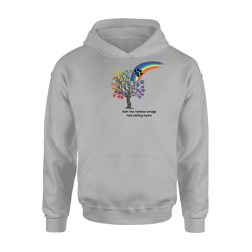Personalized Memorial Dog Shirt/Hoodie - Memorial Gift Idea For Dog Lover - Wish The Rainbow Bridge Had Visiting Hours