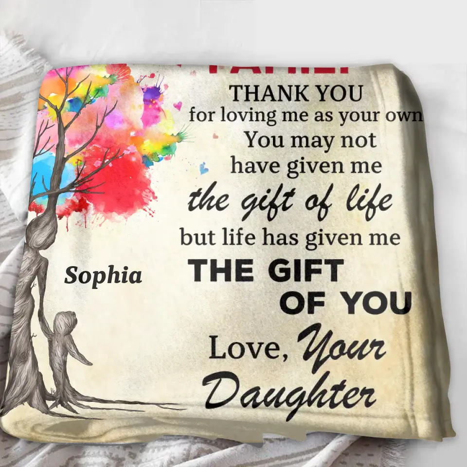Personalized To My Bonus Mom Quilt/Fleece Throw Blanket - Up to 5 Kids - Mother's Day Gift Idea To Mom - Life Has Given Me The Gift Of You