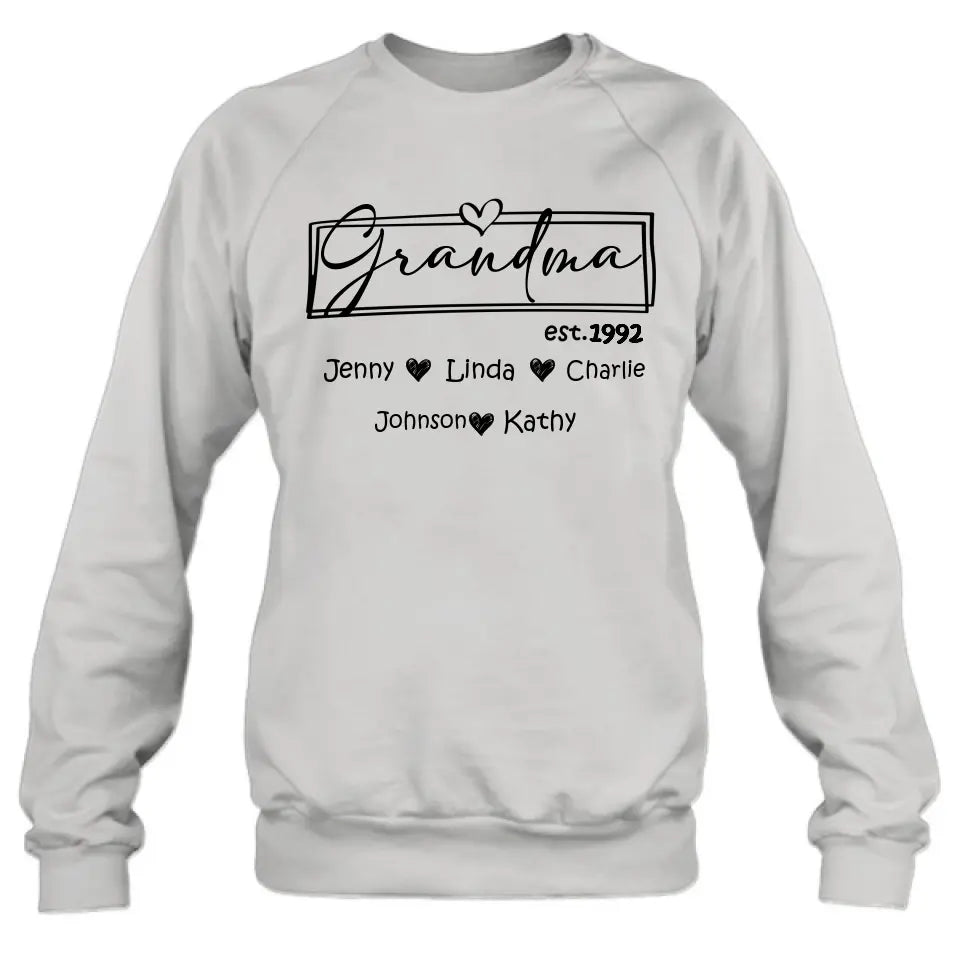 Personalized Mom And Grandma Shirt - Up to 12 People - Mother's Day Gift Idea for Mom/Grandma - Grandma Est.1992