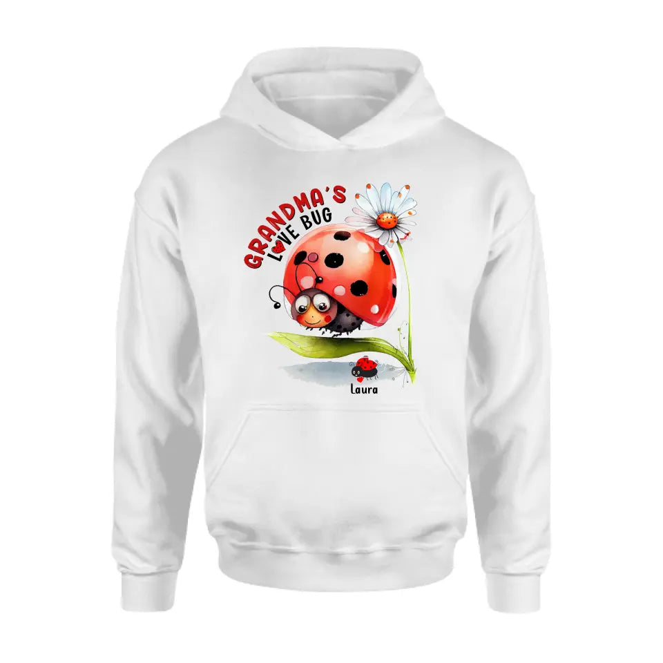 Personalized Grandma Shirt/Hoodie - Up to 6 Kids - Mother's Day Gift Idea For Grandma - Grandma's Love Bug