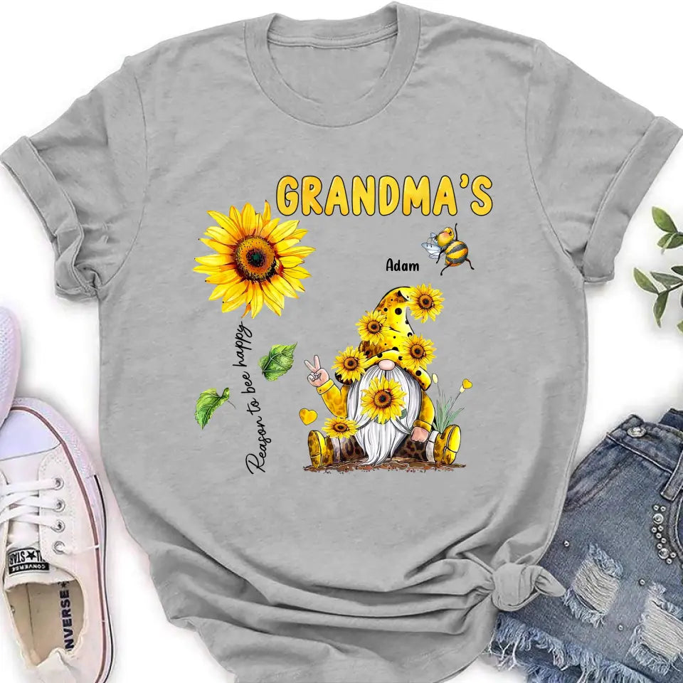 Personalized Grandma Shirt/Hoodie - Up to 6 Kids - Mother's Day Gift Idea For Grandma - Grandma's Reasons To Bee Happy