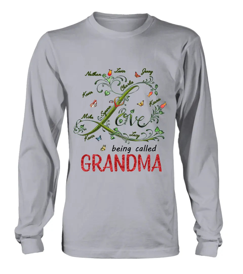 Personalized Grandma Shirt/Hoodie - Up to 10 Kids - Mother's Day Gift Idea For Grandma - Love Being Called Grandma