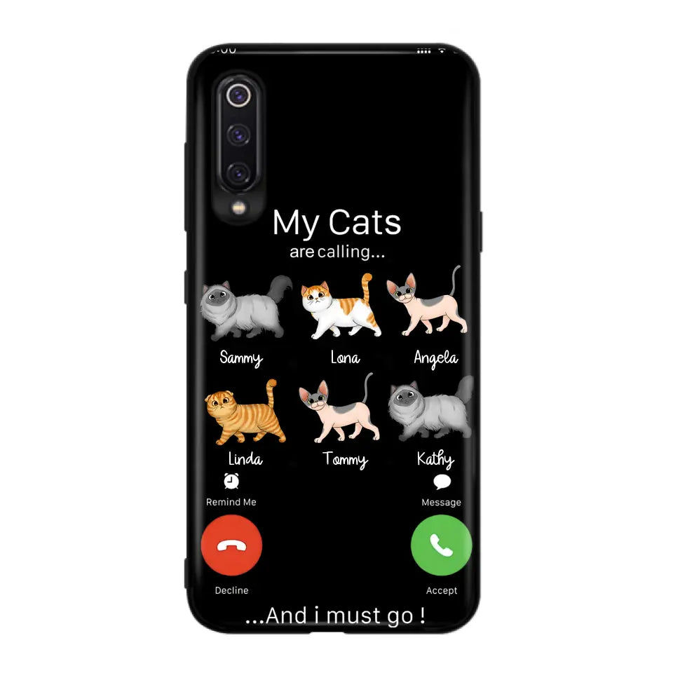 Personalized Cats Phone Case - Gift Idea For Cat Lover/Mother's Day/Father's Day - Up to 6 Cats - My Cats Are Calling And I Must Go - Cases For Oppo/Xiaomi/Huawei
