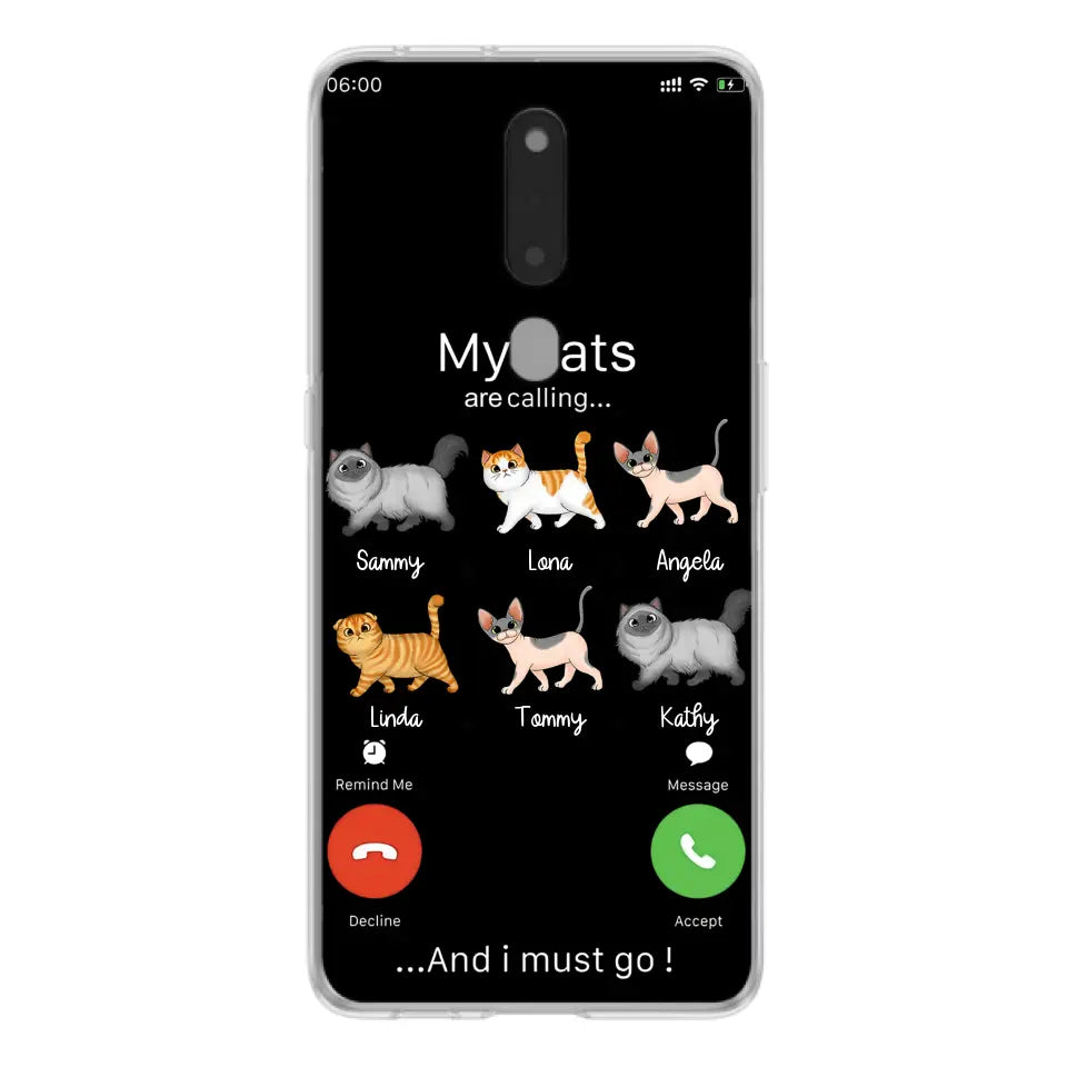 Personalized Cats Phone Case - Gift Idea For Cat Lover/Mother's Day/Father's Day - Up to 6 Cats - My Cats Are Calling And I Must Go - Cases For Oppo/Xiaomi/Huawei